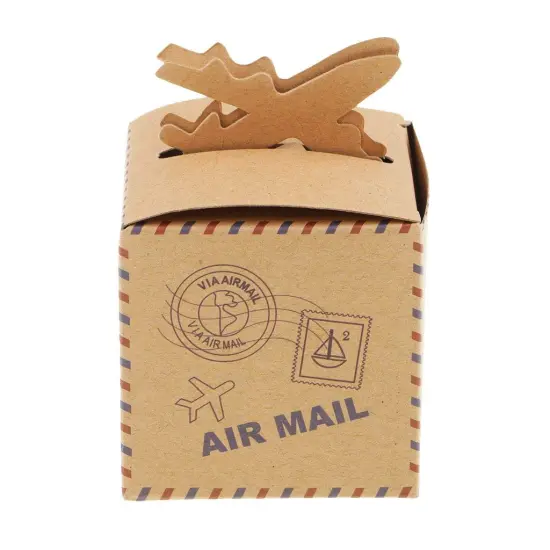 50pcs Travel Theme Airplane Kraft Paper Bag Wedding Favor Paper Bag Sweets Chocolate Candy Boxes Gift Boxes Wedding Birthday Party Favor {6}