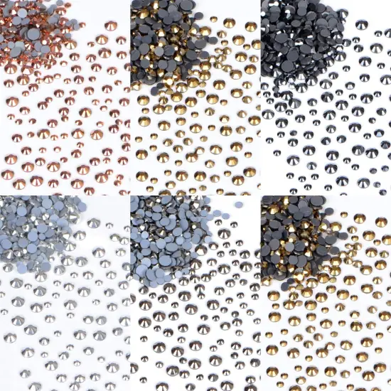 4500pcs+ Flatback Glass Hotfix Iron On Rhinestones Crystal for DIY Making with 1 Tweezer & 1 Picking Pen for Shoe, Cloth, Face Art, Bag, Manicure(3-Sizes, 5-colors, Mine Color Series) {4}