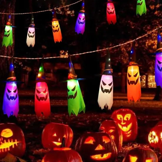 Halloween Decorations Outdoor Ghosts with Glowing Ghost Hat {2}