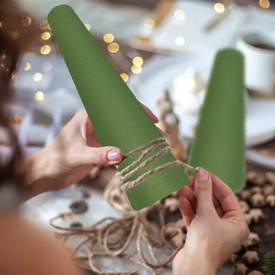 Floral Foam Cone, 2 Packs 11.8&times;3.93 inch Wet Green Florist Floral Block Flowers Arrangement Supplies for Craft Project and Christmas Party Decoration {5}