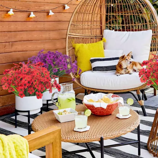 20 Bundles Artificial Flowers Outdoor {4}