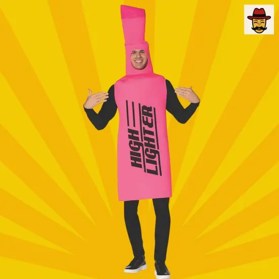 Highlighter Costume Funny Office Supply Group Halloween Tunic Outfit Yellow {2}