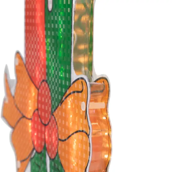 Northlight Lighted Holographic Candle Christmas Window Silhouette Decoration - 17" Red {7}