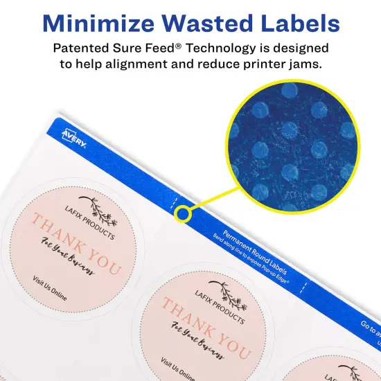 Avery Printable Round Labels, 2.5" Diameter, Matte White, 225 Customizable Labels (22562) {3}