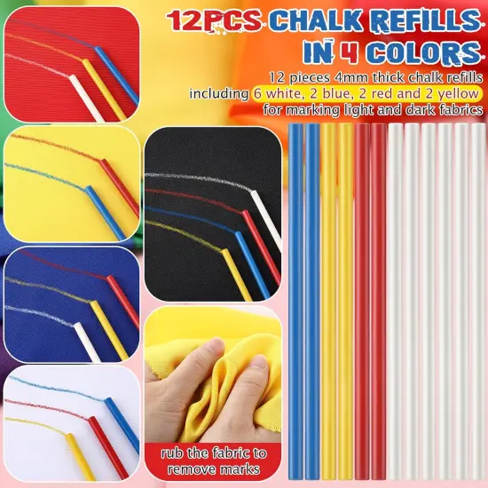Sewing Chalk Markers for Fabric (12 Pcs) {3}