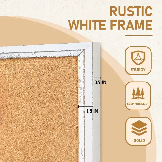 White Cork Board for Wall - 24 X 18 Inches(White) {3}