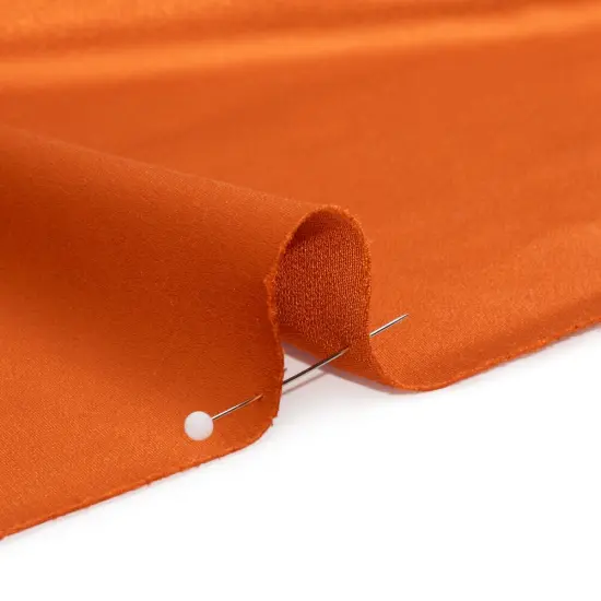 1 Yard Burnt Orange Silk Crepe Back Satin Soft Smooth Vibrant Sewing Fabric for Cocktail Dresses 44 inch Width {2}