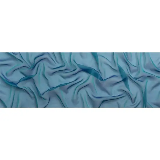 1 Yard Teal Royal Blue Iridescent Silk Voile Chiffon Like Fabric, 54 Inches Wide {3}