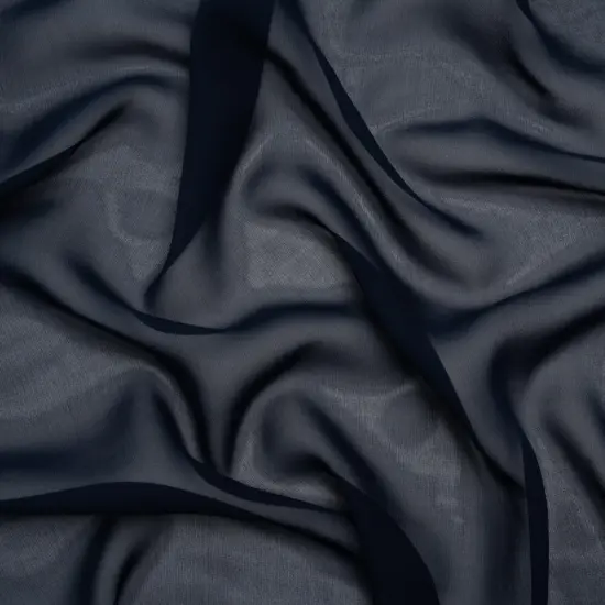 1 Yard Navy Blue Silk Georgette Designer Deadstock Lightweight Fabric 55 inch Width {1}
