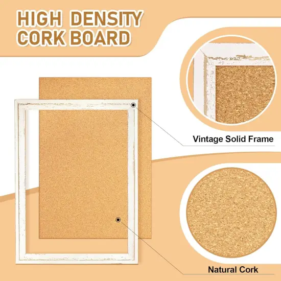 White Cork Board for Wall - 24 X 18 Inches(White) {4}