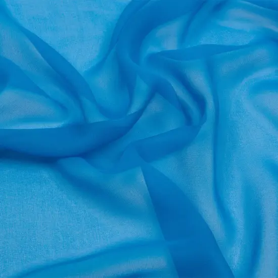 1 Yard Sheer Silk Chiffon Fabric Lightweight Flowing Directoire Blue 54 inch Width {2}