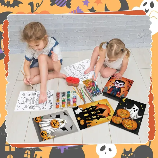 Anseal 12 Packs Halloween Pre Drawn Canvas to Pain(halloween) {3}