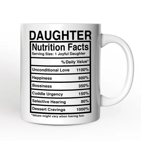 Daughter Nutrition Facts Mug, Birthday Gift {1}