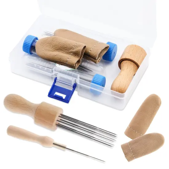 Needle Felting Tools, Needle Felting Supplies, Needle Felting Kit with 3 Size 30Pcs Needles Felting Needles,Wooden Handle, Finger Cots, Perfect for DIY Felting Wool Projects {1}