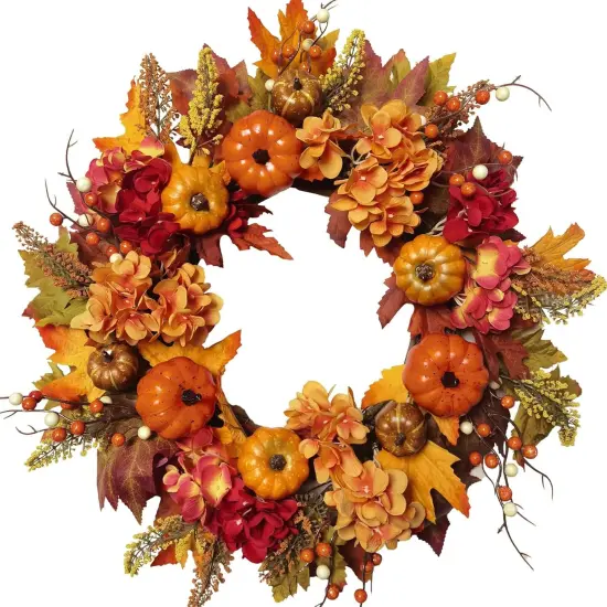Artificial 20 Inch Autumn Front Door Wreath {1}