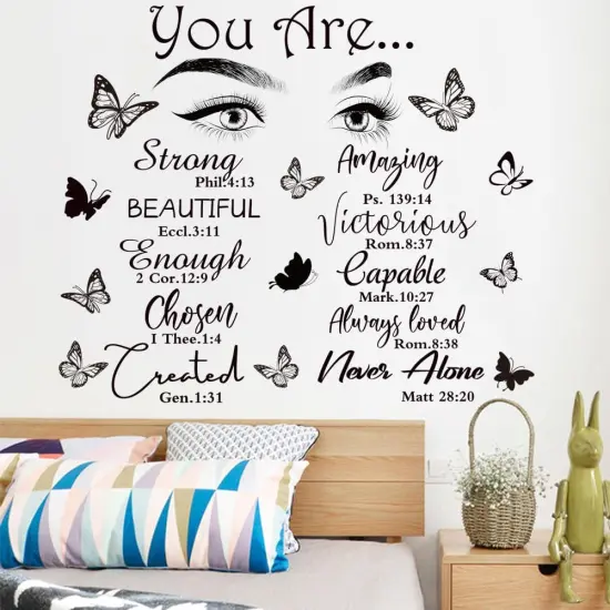 Inspirational Wall Stickers Eyelash Eyes Vinyl Wall Art - Black {1}