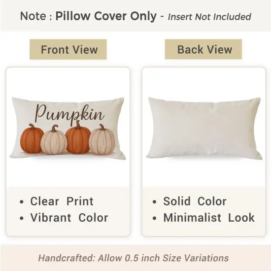 Harvest Orange Pumpkin Lumbar Decorative Cushion Case {5}