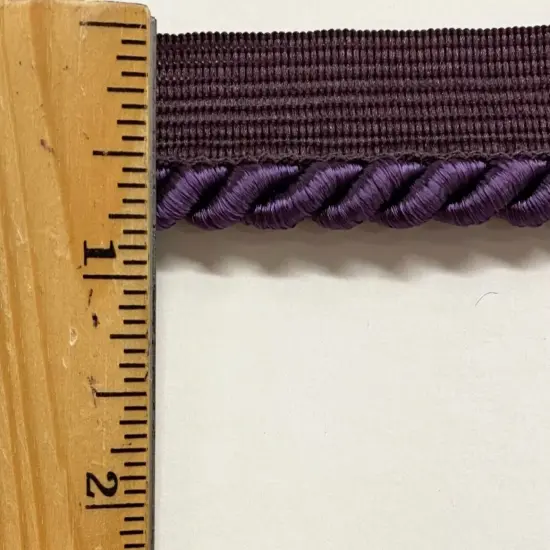 Large Twist Cord with Lip Piping Trimming - 6 Yards - Many Colors Available! Dark purple {2}