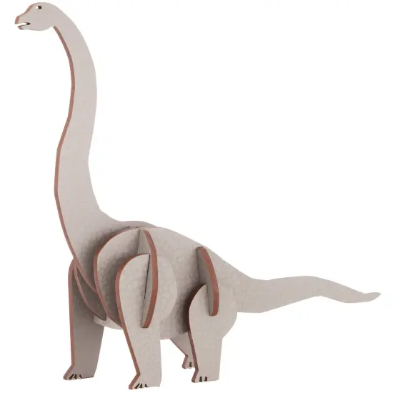 Little & Wood: Woodlet: Medium - Brachiosaurus - Grey, 3D Wooden Kit-Set, Jurassic Dinosaur Puzzle, Easy Assembly Model, Pop Build Fun, Ages 6+ {1}