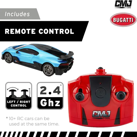 CMJ RC Cars: Bugatti Divo - Blue - 1:24 Scale, Remote Control Radio Vehicle, 2.4 Ghz, LED Headlights, Indoor-Outdoor Racing Toy, Licensed Model {5}