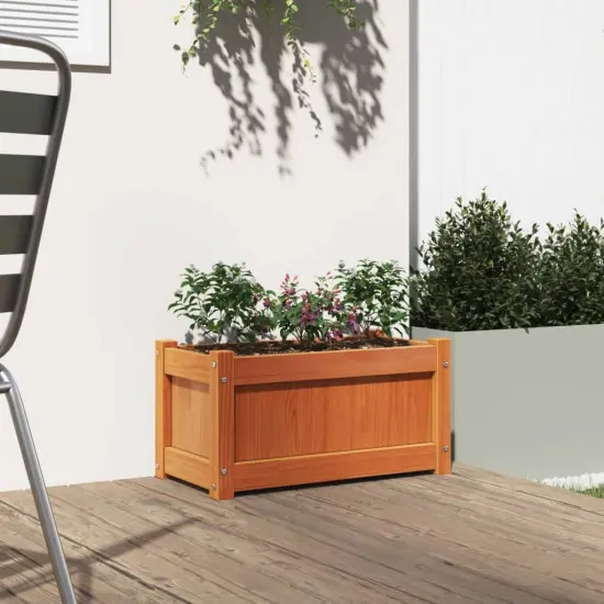 vidaXL Garden Planter Wax Brown 23.6"x12.2"x12.2" Solid Wood Pine {3}