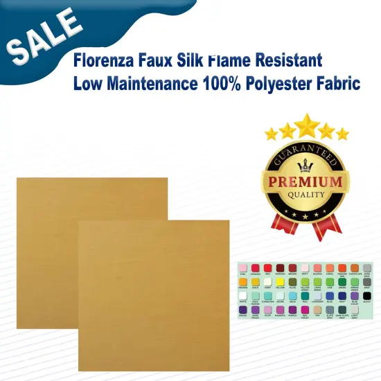 Florenza Faux Silk Flame Resistant Low Maintenance 100% Polyester Fabric Baltic {2}