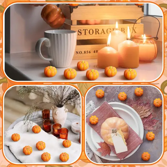 50 Pcs Resin Pumpkins for Decorating Fall Halloween - (Classic Style) {4}