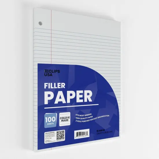 Filler Paper College-Ruled White 100 Sheets &ndash; 48 Packs {3}