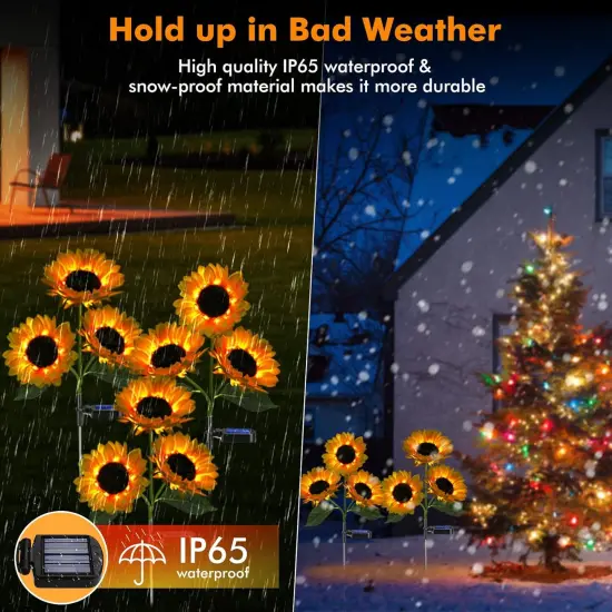 Solar Sunflower Lights - (2 Pack) {5}