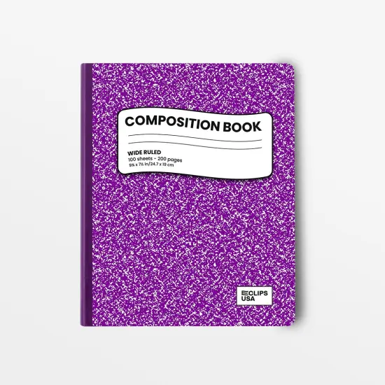 Purple Marble Composition Notebook, Wide-Ruled &ndash; 48 Ct {1}