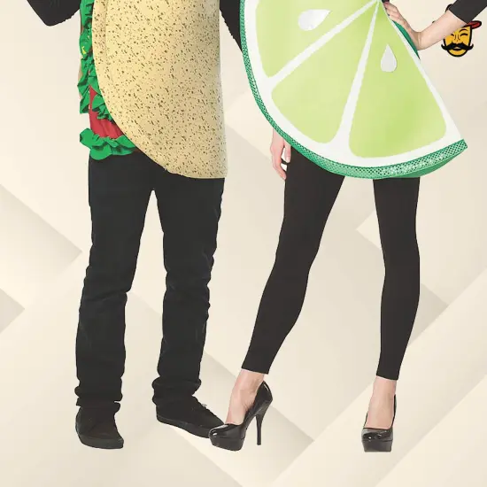 Taco and Lime Slice Couples Costume Set Food Tunics Funny Fiesta Party Outfit {4}