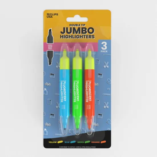 Jumbo Highlighters Double-Tip Fine &ndash; 3 Pack &ndash; 36 Sets {2}