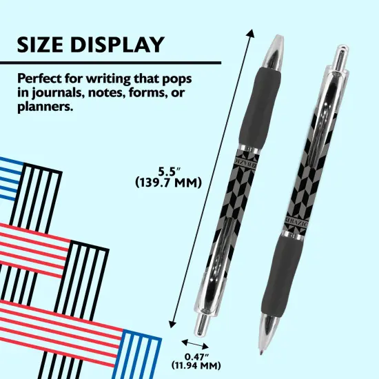 BAZIC Maxxon 1.4 mm Tip Black FUSE Tech Ink Retractable Pen w/ Cushion Grip (4/Pack) {2}