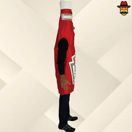 Classic Ketchup Bottle Adult Costume Funny Food Tunic Red Head-In Design Halloween Outfit {5}