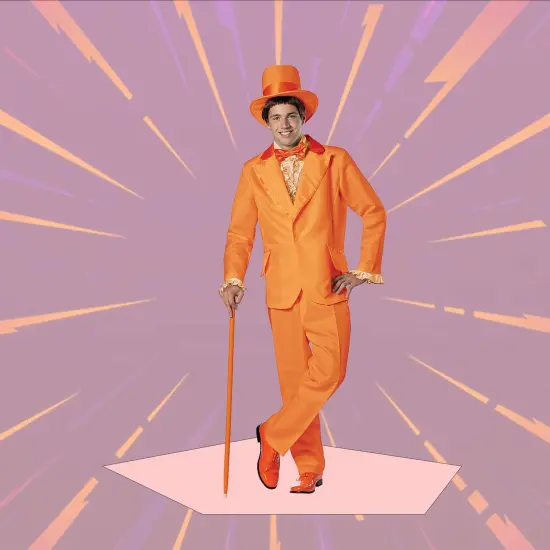 Goof Ball Orange Adult Costume Tuxedo Set for Halloween and Parties {1}