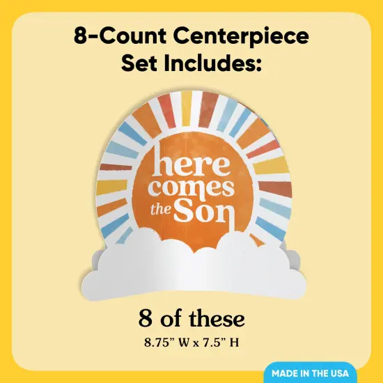 Big Dot of Happiness 3D Here Comes the Son Centerpiece Table Decorations, Freestanding Boy Boho Baby Shower Decor, Retro Party Centerpieces - 8 Count {5}