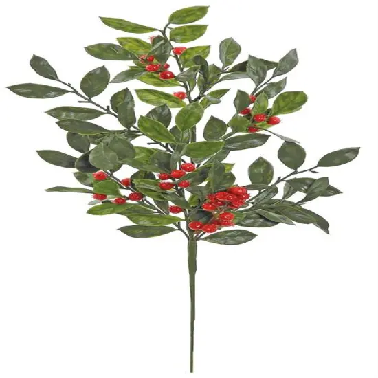 22" Red/Green Artificial Laurel Berry & Foliage Spray - Festive Holiday Decor- Artificial Flowers for Arrangements (XB594-RG) {1}