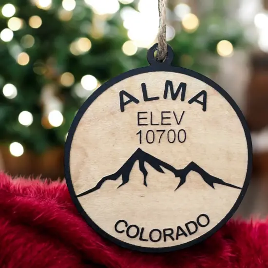 Ornament - Black - Alma Colorado elevation 10700 feet {3}