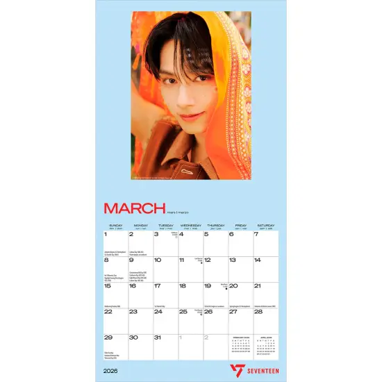 Seventeen OFFICIAL | 2026 7 x 14 Inch (Hanging) Monthly Mini Wall Calendar | {3}