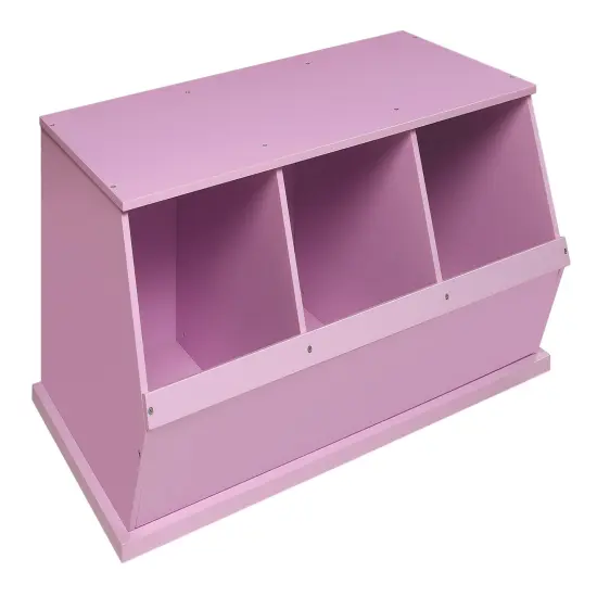 Badger Basket Three Bin Stackable Storage Cubby Lilac {1}