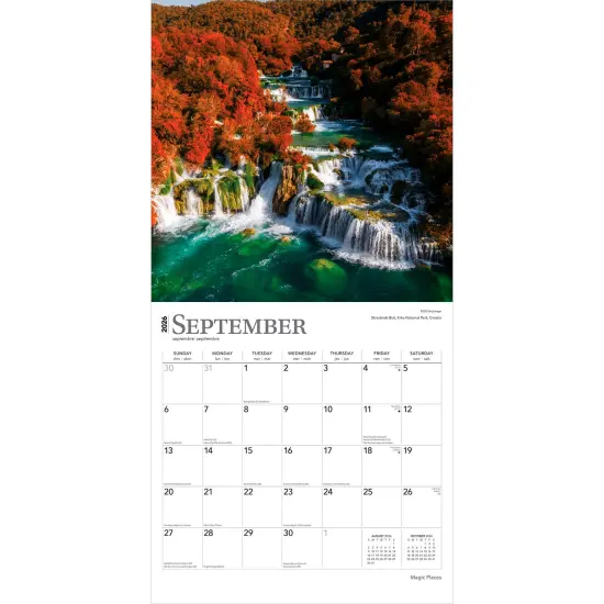 Magic Places | 2026 12 x 24 Inch (Hanging) Monthly Square Wall Calendar | Foil Stamped Cover | Plastic-Free {4}