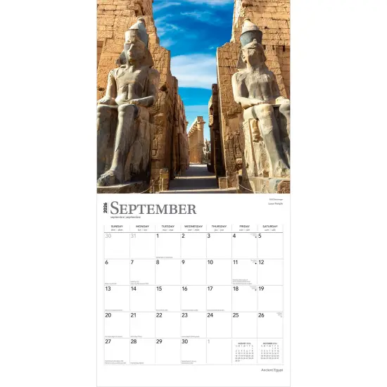 Ancient Egypt | 2026 12 x 24 Inch (Hanging) Monthly Square Wall Calendar | Plastic-Free {4}