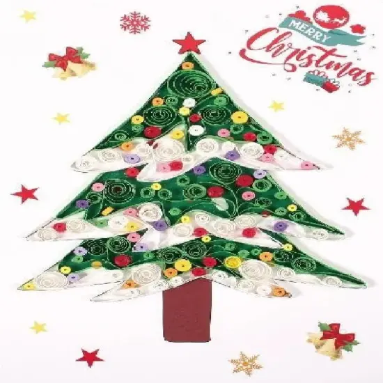 Christmas Tree DIY Making Kit. Paper Quilling Set F07M3-6-Tree {1}