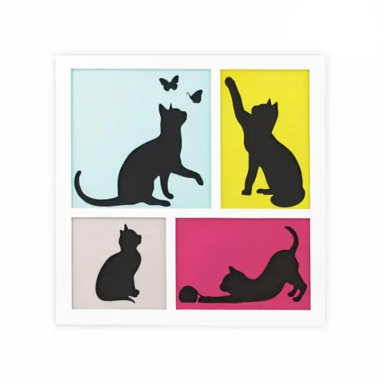 Rosa Talent 4 Cats - 3D Painting on Fiberboard Set. Create Your DIY Decoration. Primed. 3 Layers. 11.81*11.81 inches. {1}