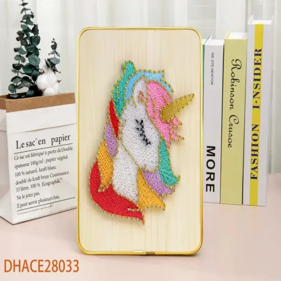 Unicorn String Art Kit with Stand. Simple Decorative DIY String Art Craft Kit M1-3 DHACE28033 {1}