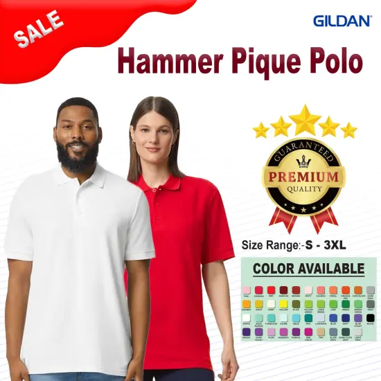 Gildan&reg; Hammer Pique Polo Short Sleeve T-Shirt Royal {2}
