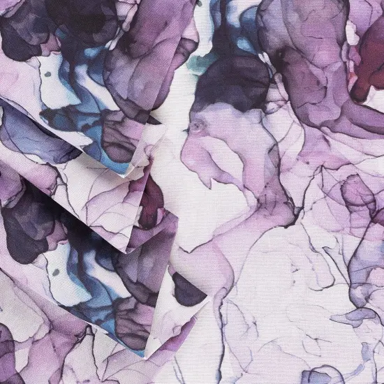 Mook Fabrics Smoke Print Cotton Fabric [108 in. Wide] - By The Yard Teal/Plum {2}