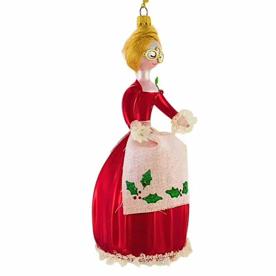 Italian Ornaments 6.0 Inch Mrs. Claus' Christmas Countdown Christmas Tree Ornament , Christmas Decor Italian Glass Ornament Red {3}