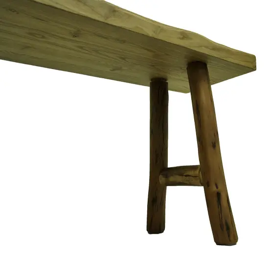 Hand Crafted Rustic Solid Hardwood Jumping Deer Bench 47 in. {4}