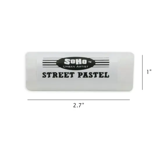 SoHo Urban Artist Professional Oil Pastels - Jumbo Street Pastel Pack of 4 White, 1" Diameter, 2.7" Length, Non-Toxic, Brilliant Pigments, Ideal for Pavement, Less Crumbling than Sidewalk Chalk {4}